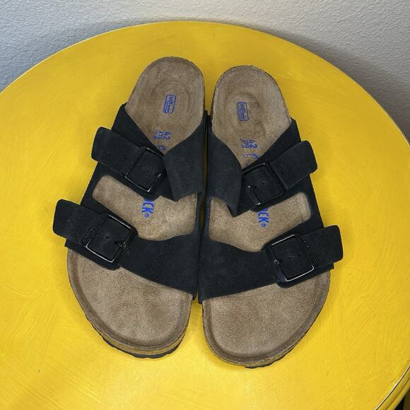 NEW Men’s Birkenstock Arizona Soft Slide Sandal Black Oiled Leather Sz 42 9 Flaw main image 14